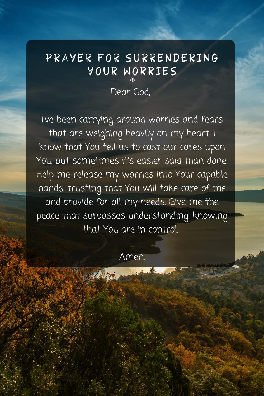 Prayer For Surrendering Your Worries