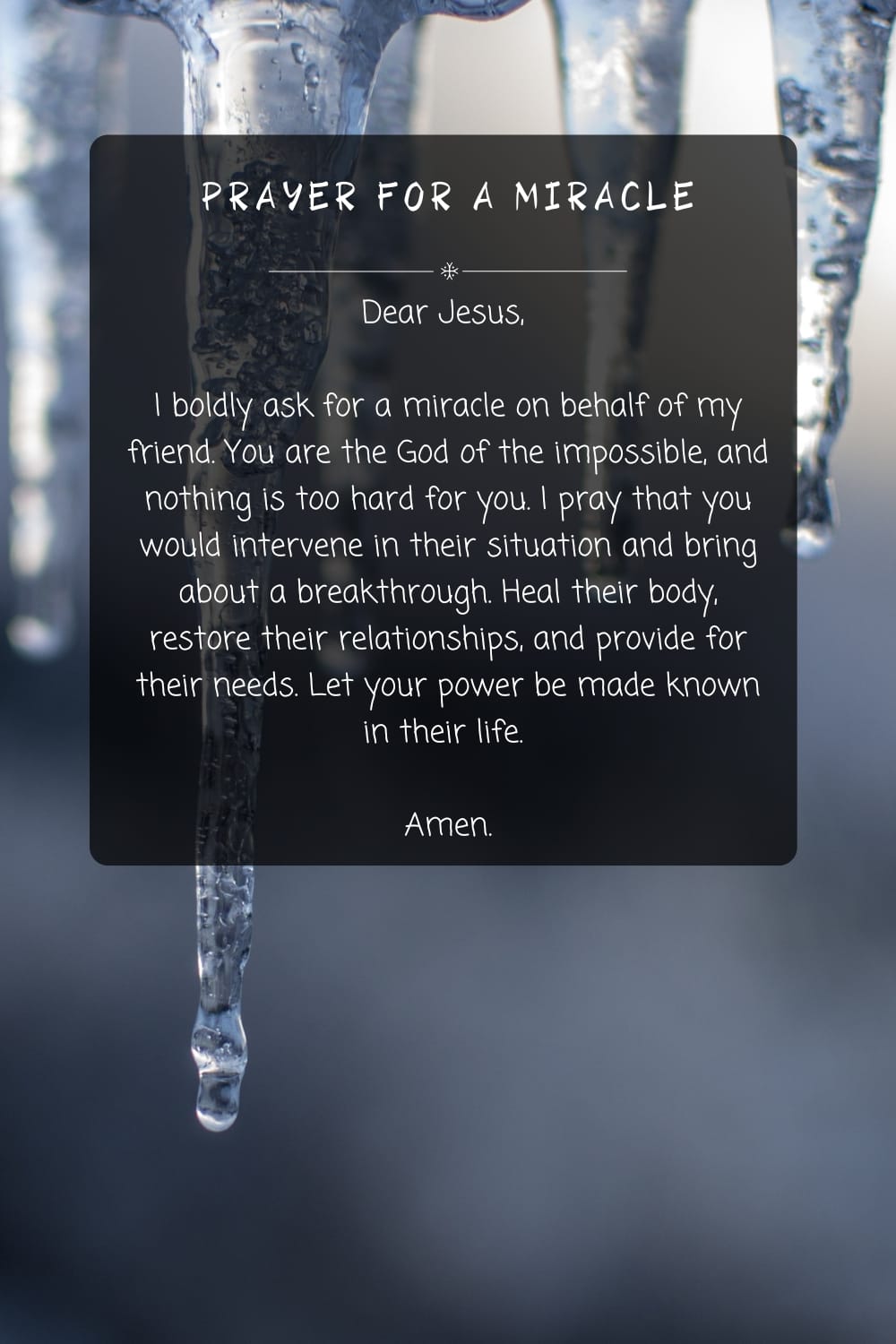 Prayer For a Miracle