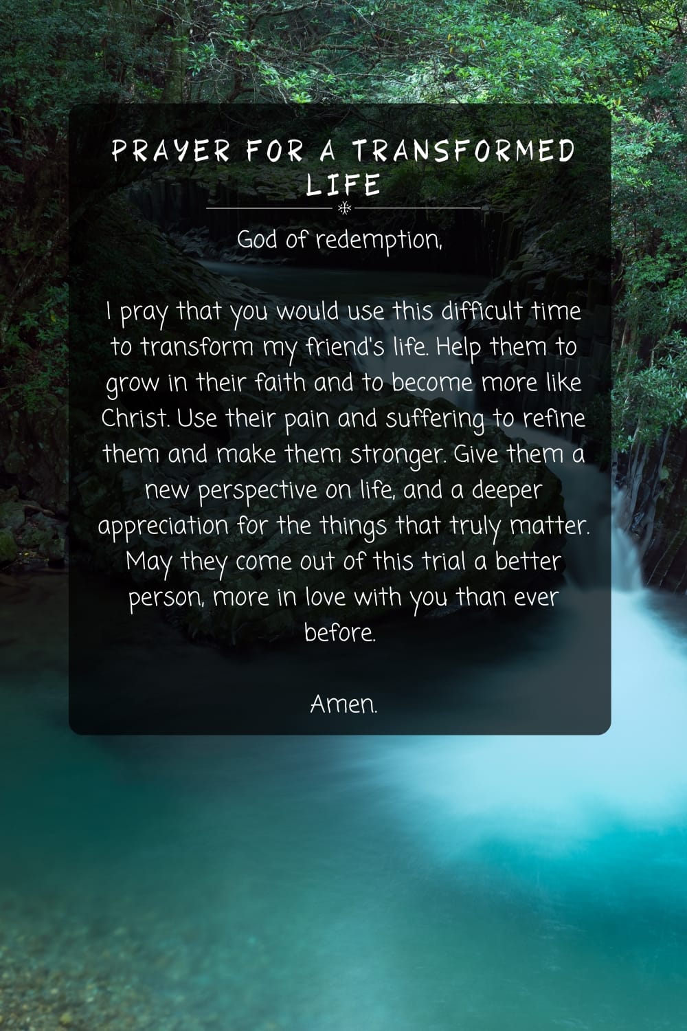 Prayer For a Transformed Life