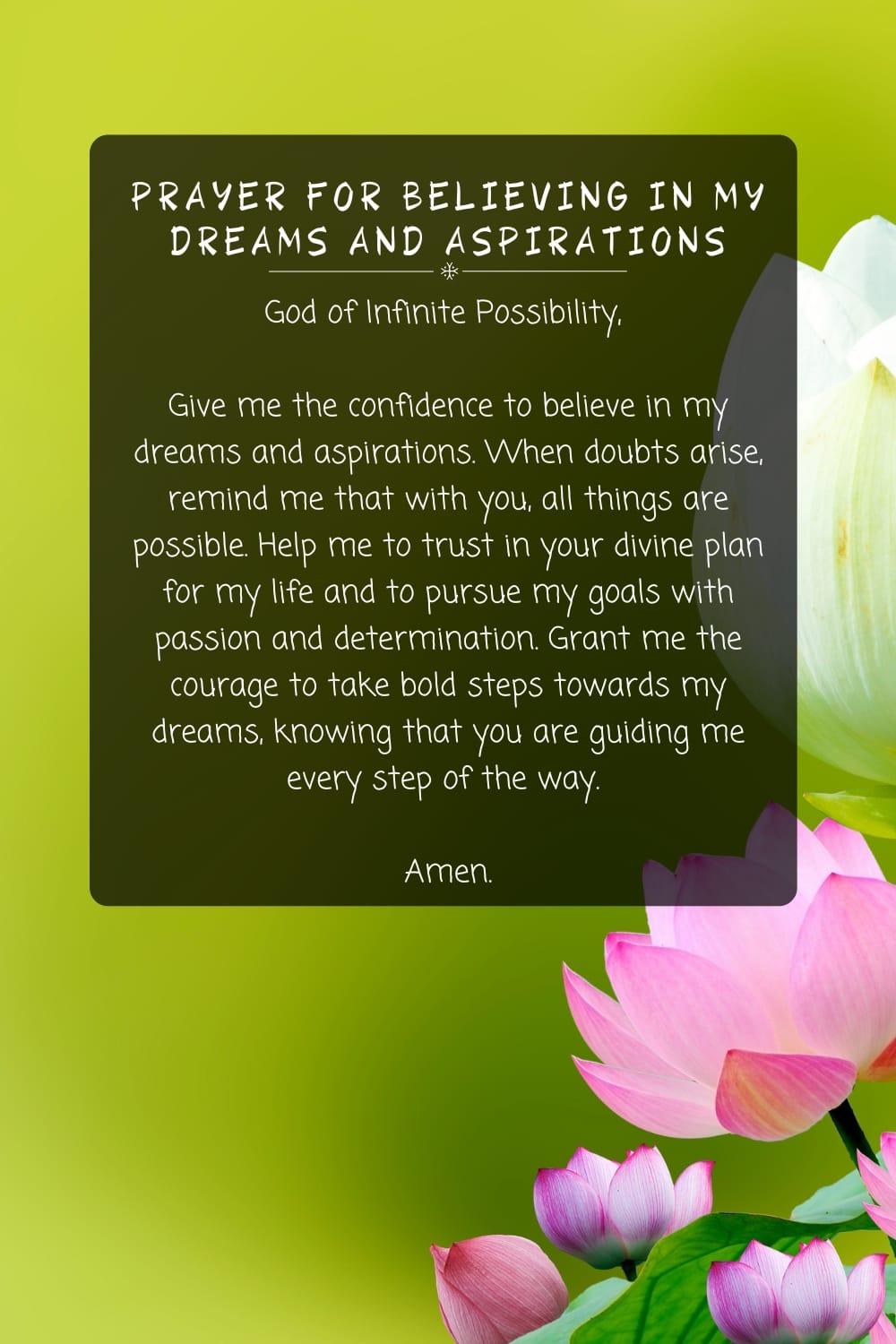 Prayer for Believing in My Dreams and Aspirations