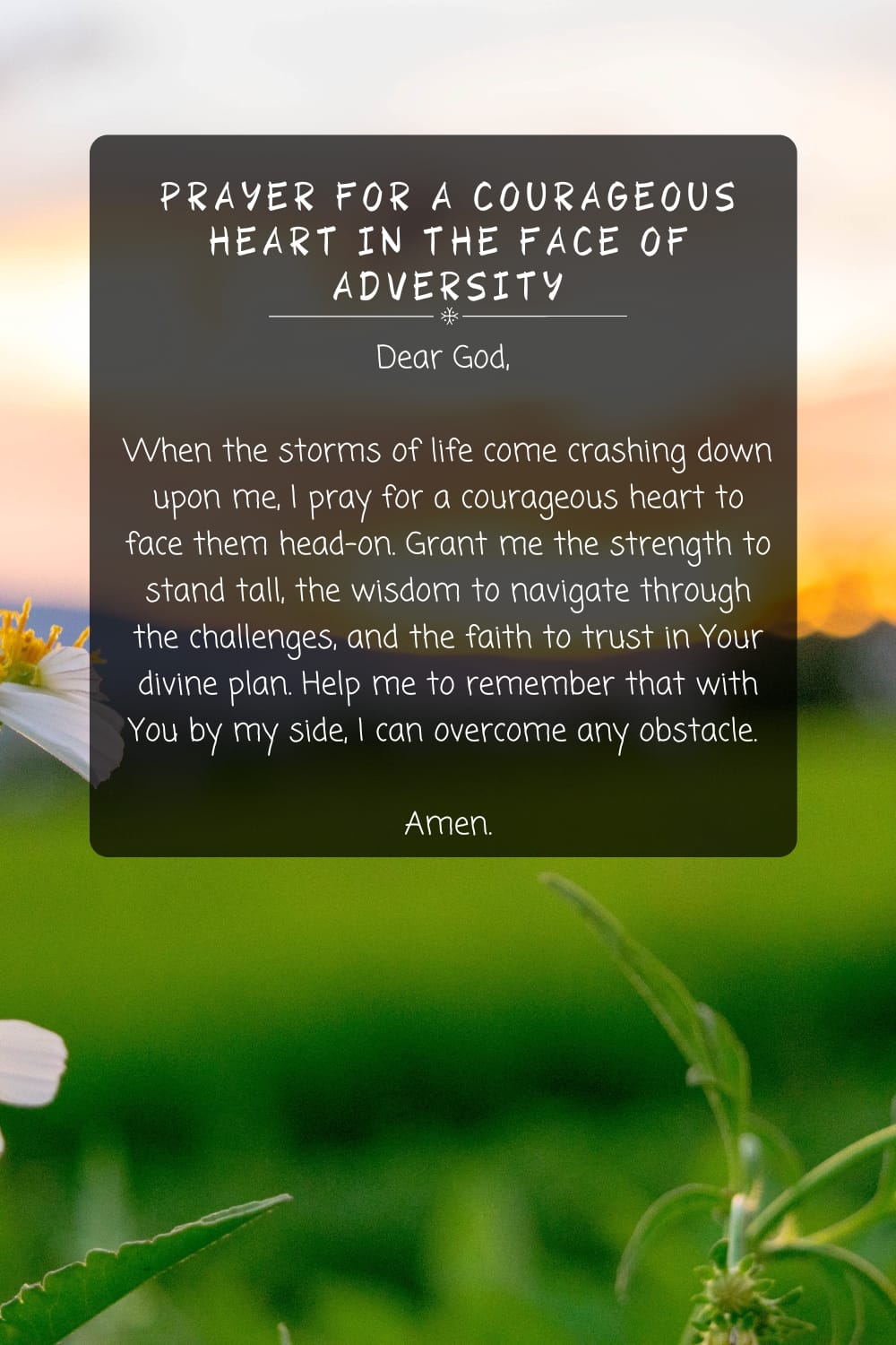 Prayer for a Courageous Heart in the Face of Adversity